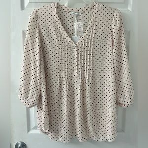 Rose & Olive Pink Heart Blouse 1X